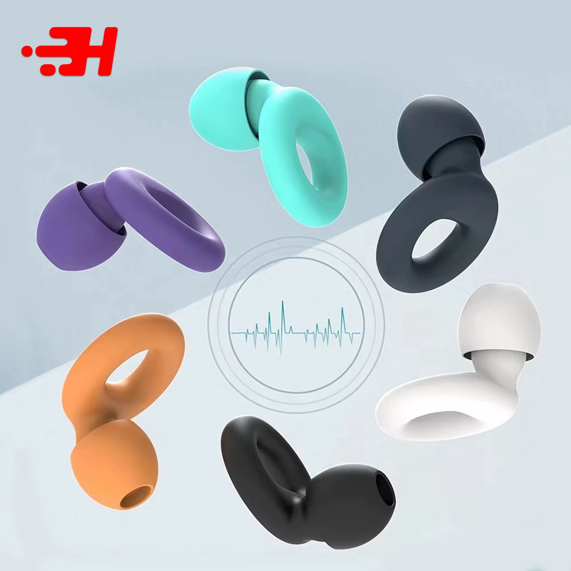 Super Soft Silicone Ear Plugs for Sleep,Swim, Work– Reusable Hearing Protection for Noise Reduction 8 Ear Tips in XS/S/M/L