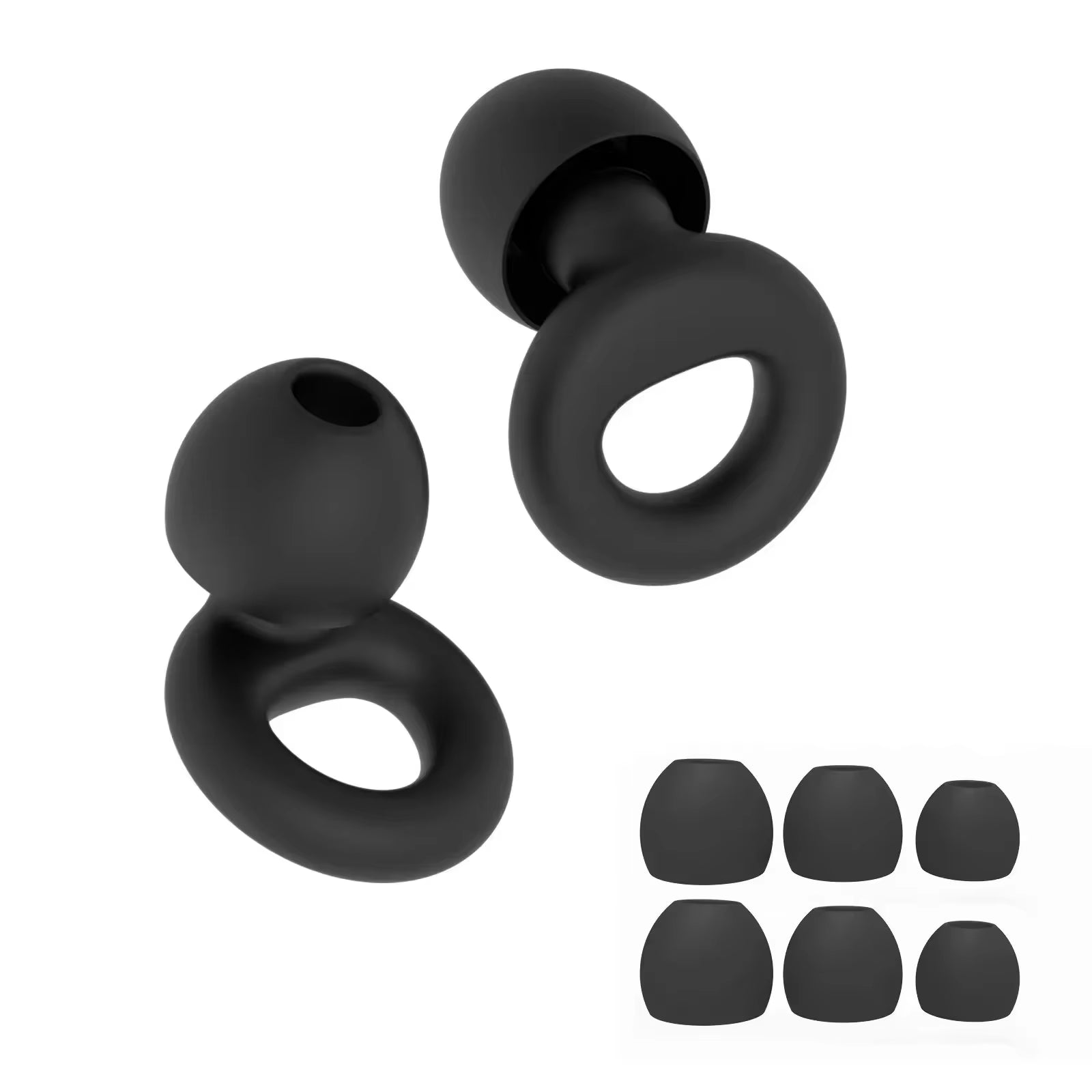 Super Soft Silicone Ear Plugs for Sleep,Swim, Work– Reusable Hearing Protection for Noise Reduction 8 Ear Tips in XS/S/M/L