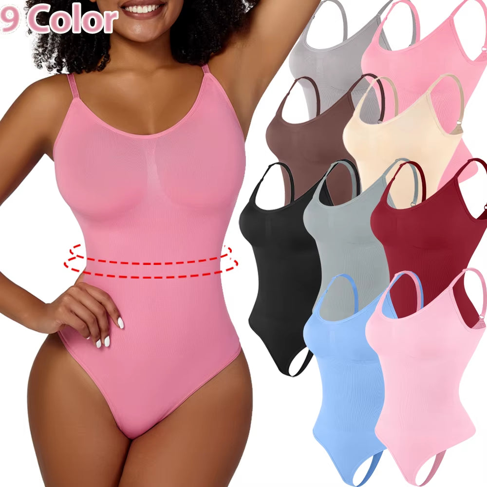 Bodysuit Women Shapewear Tummy Control Butt Lifter Body Shaper Smooth Invisible under Dress Slimming Underwear Low Neck Jumpsuit