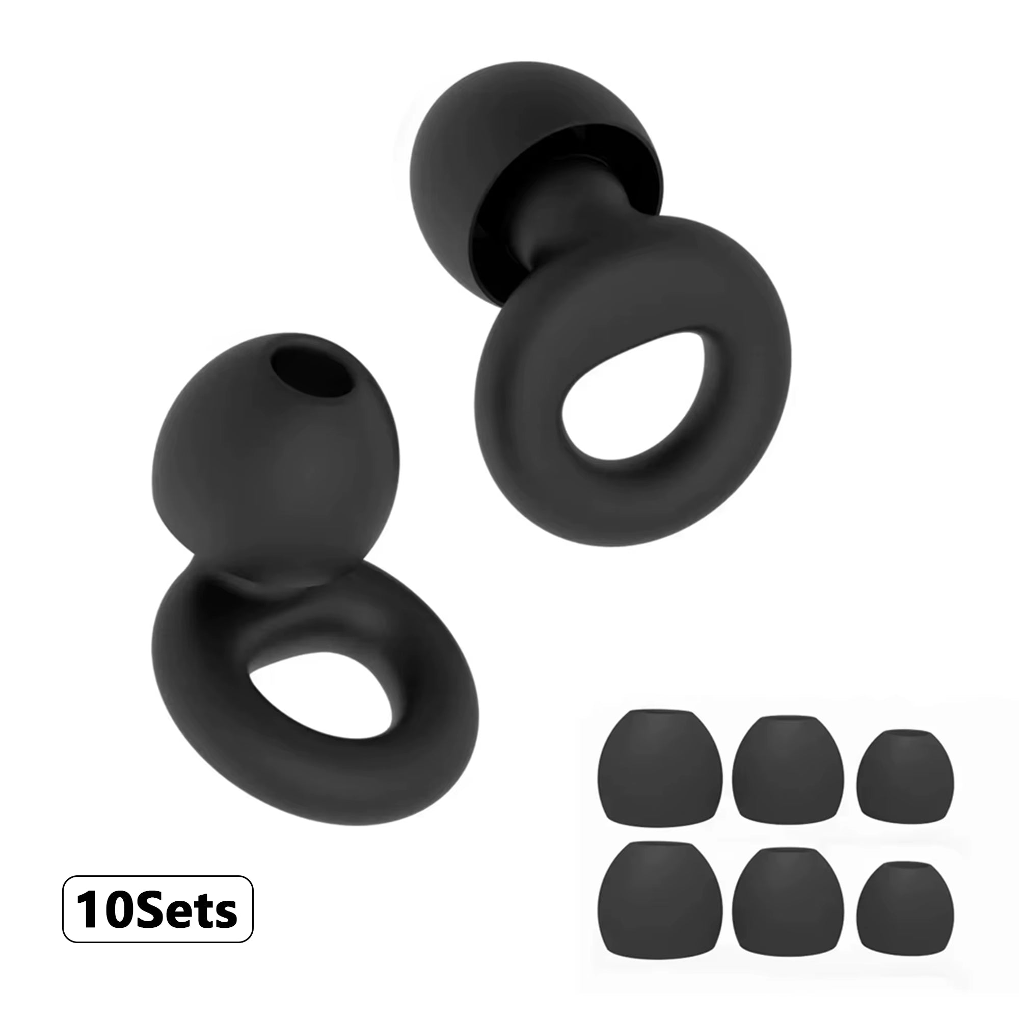 Super Soft Silicone Ear Plugs for Sleep,Swim, Work– Reusable Hearing Protection for Noise Reduction 8 Ear Tips in XS/S/M/L