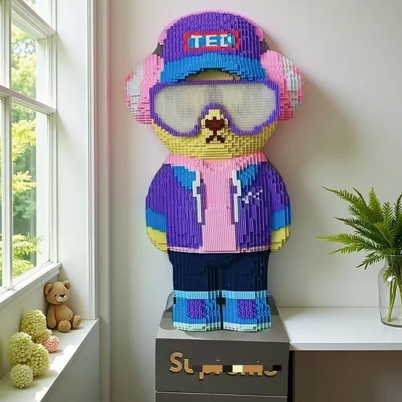 12008 Pieces of Teddy Bear Living Room Large Decorative Building Block Toys Educational Difficult Puzzle Game Teddy Bear Buildin