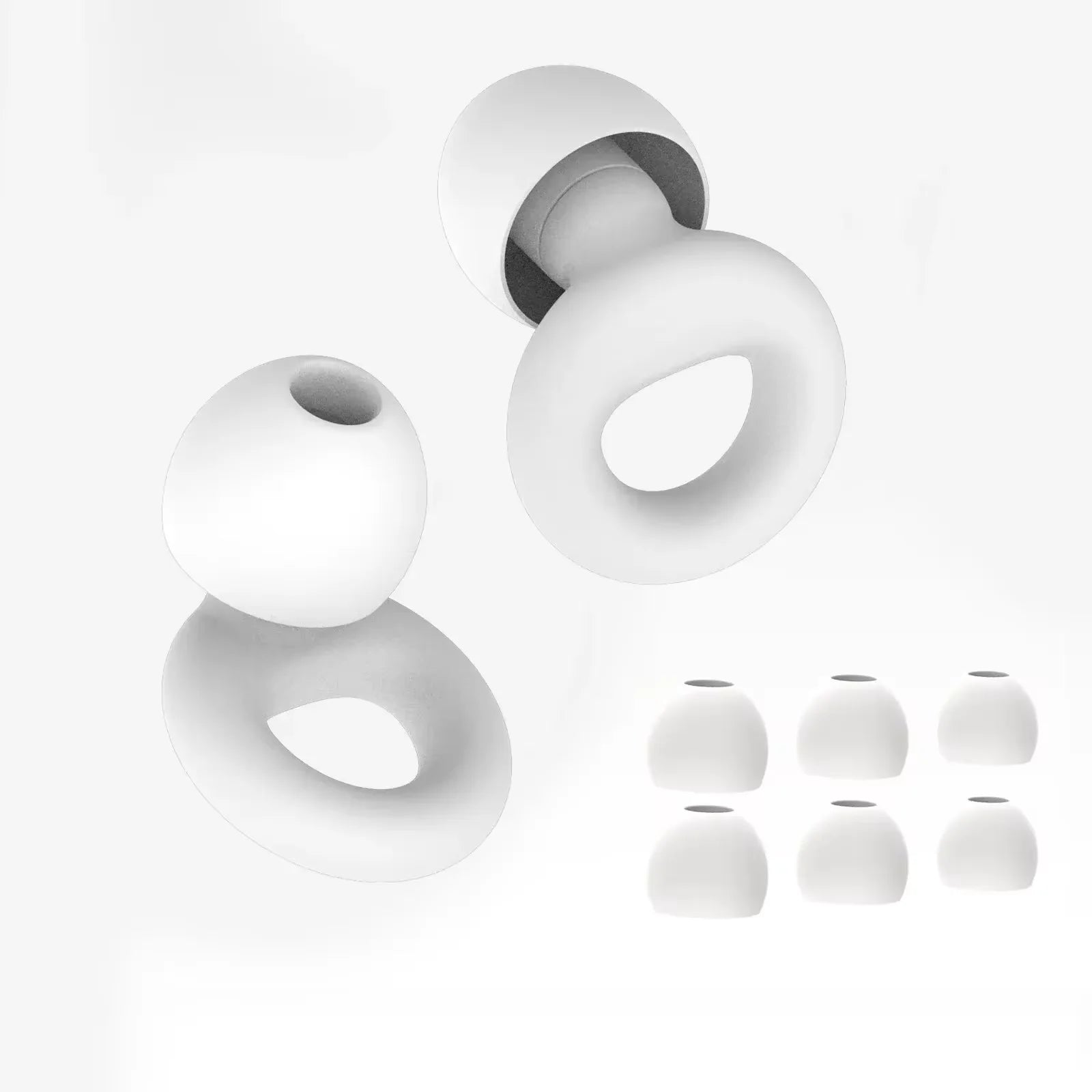 Super Soft Silicone Ear Plugs for Sleep,Swim, Work– Reusable Hearing Protection for Noise Reduction 8 Ear Tips in XS/S/M/L