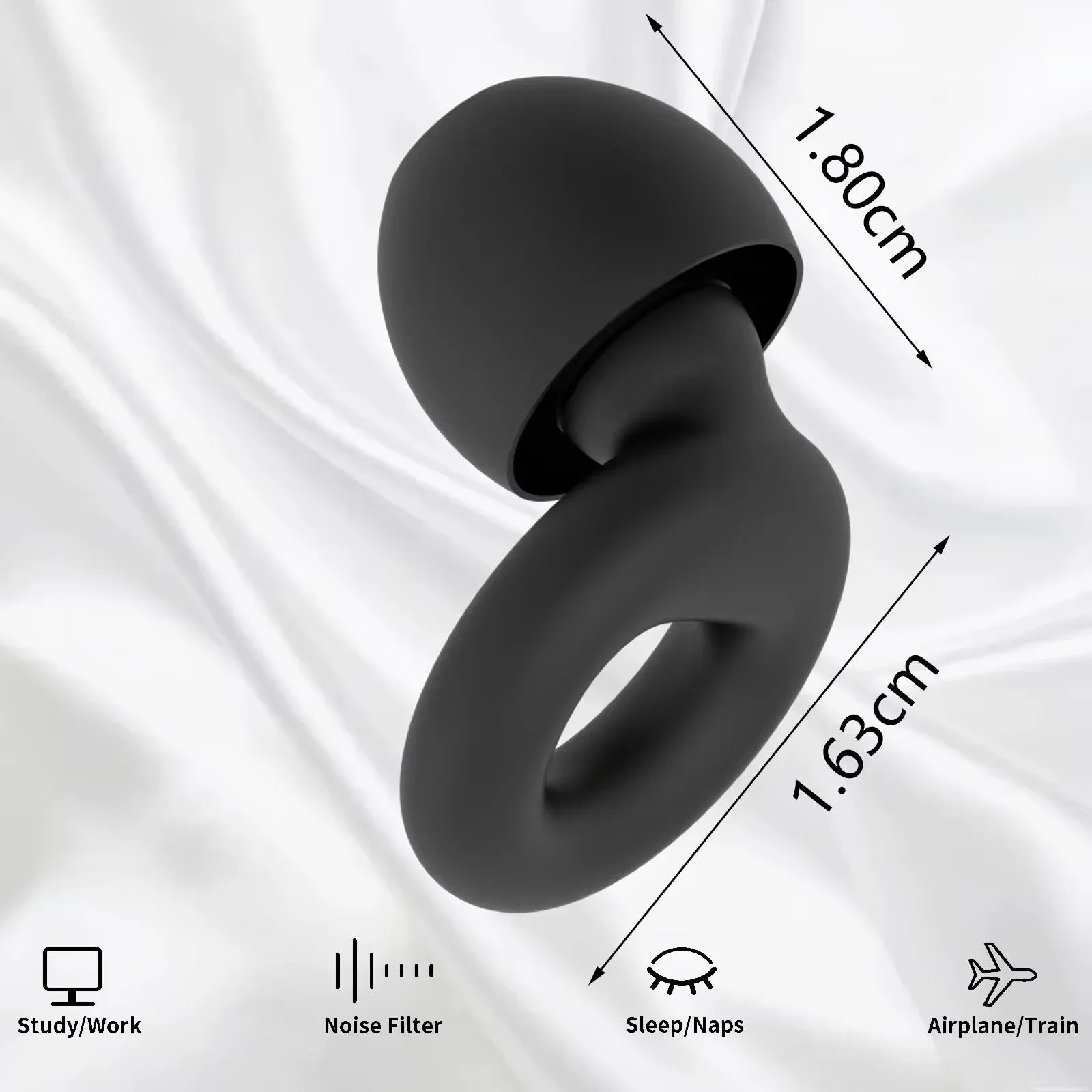 Super Soft Silicone Ear Plugs for Sleep,Swim, Work– Reusable Hearing Protection for Noise Reduction 8 Ear Tips in XS/S/M/L