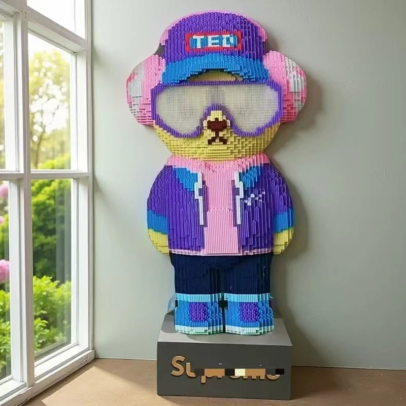 12008 Pieces of Teddy Bear Living Room Large Decorative Building Block Toys Educational Difficult Puzzle Game Teddy Bear Buildin