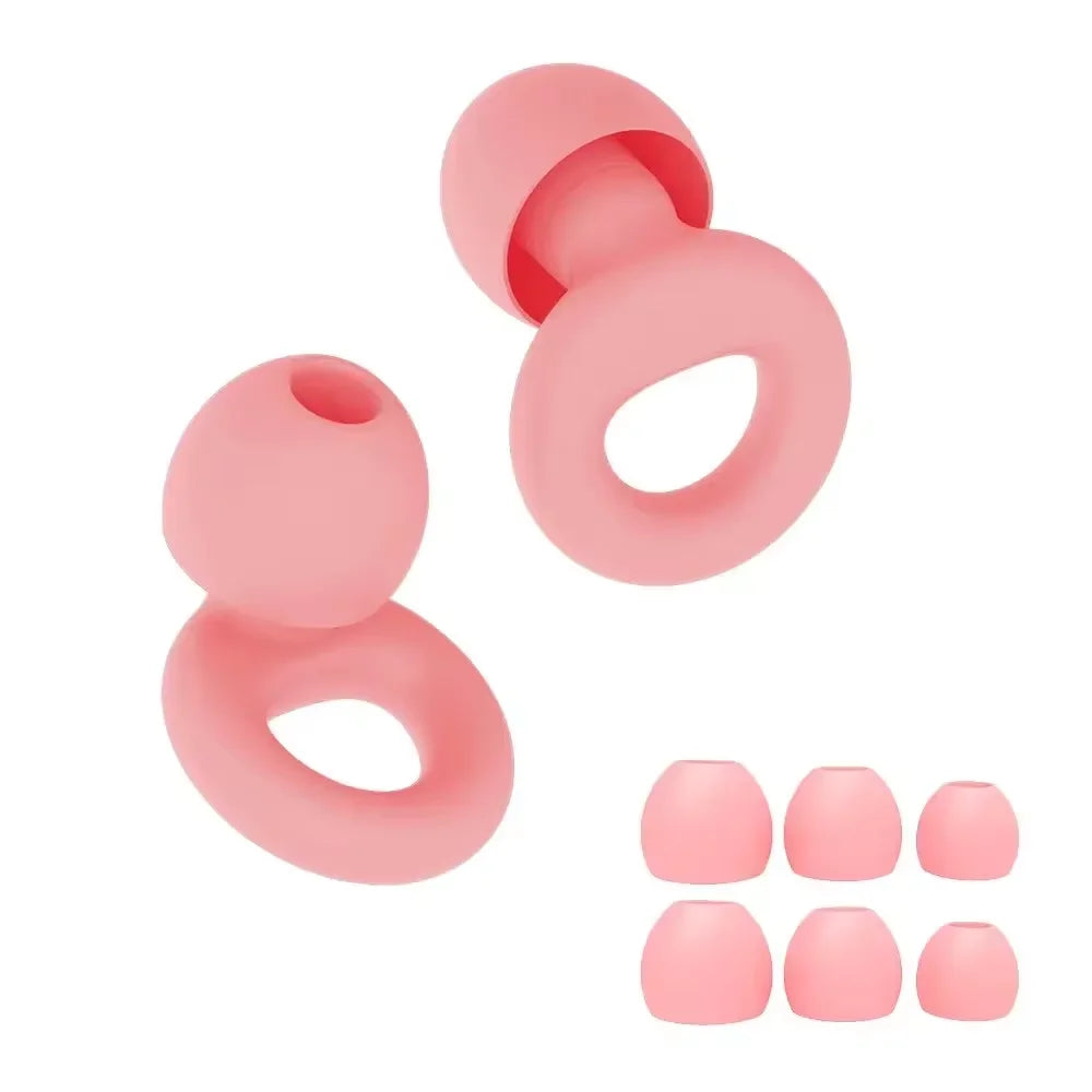 Super Soft Silicone Ear Plugs for Sleep,Swim, Work– Reusable Hearing Protection for Noise Reduction 8 Ear Tips in XS/S/M/L