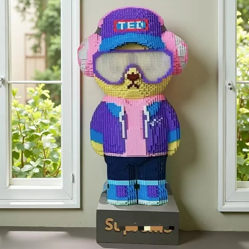 12008 Pieces of Teddy Bear Living Room Large Decorative Building Block Toys Educational Difficult Puzzle Game Teddy Bear Buildin