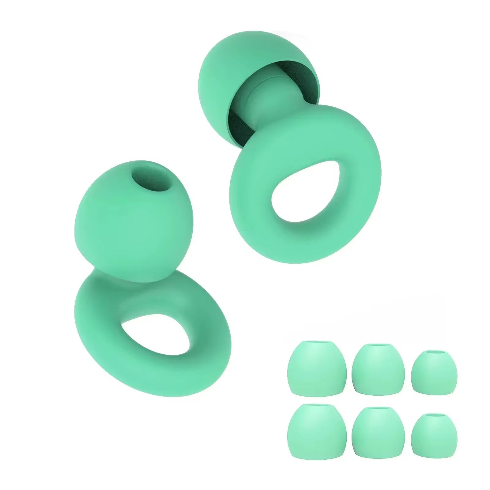 Super Soft Silicone Ear Plugs for Sleep,Swim, Work– Reusable Hearing Protection for Noise Reduction 8 Ear Tips in XS/S/M/L